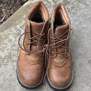 Ariat Brown Lace Up Boots with Durable Soles